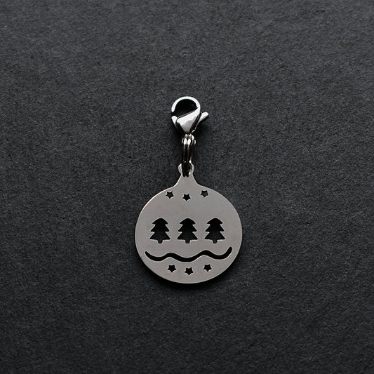 Christmas Bauble Silver Stainless Steel Clip-on Charm