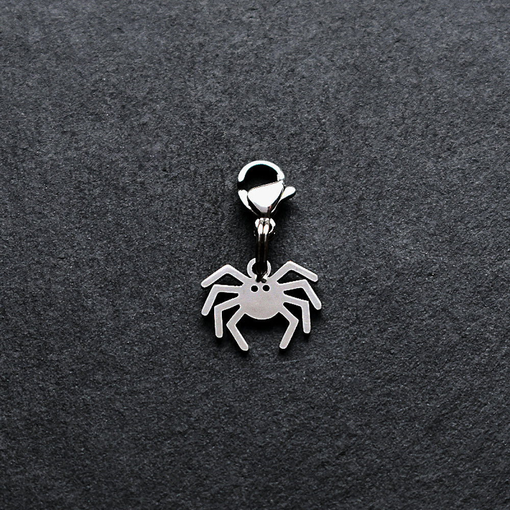 Spider Silver Stainless Steel Clip-on Charm