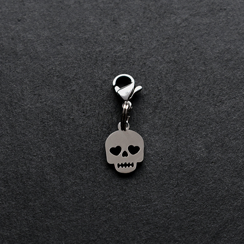 Skull Silver Stainless Steel Clip-on Charm