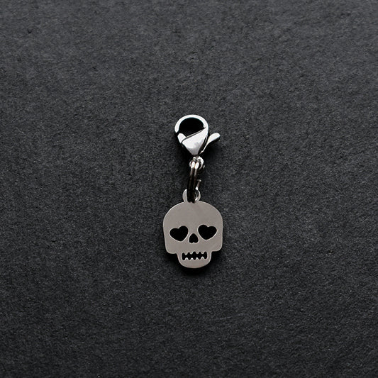 Skull Silver Stainless Steel Clip-on Charm