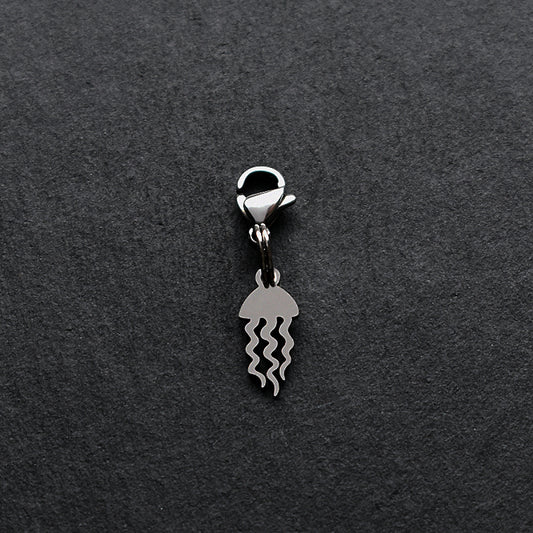 Jellyfish Silver Stainless Steel Clip-on Charm