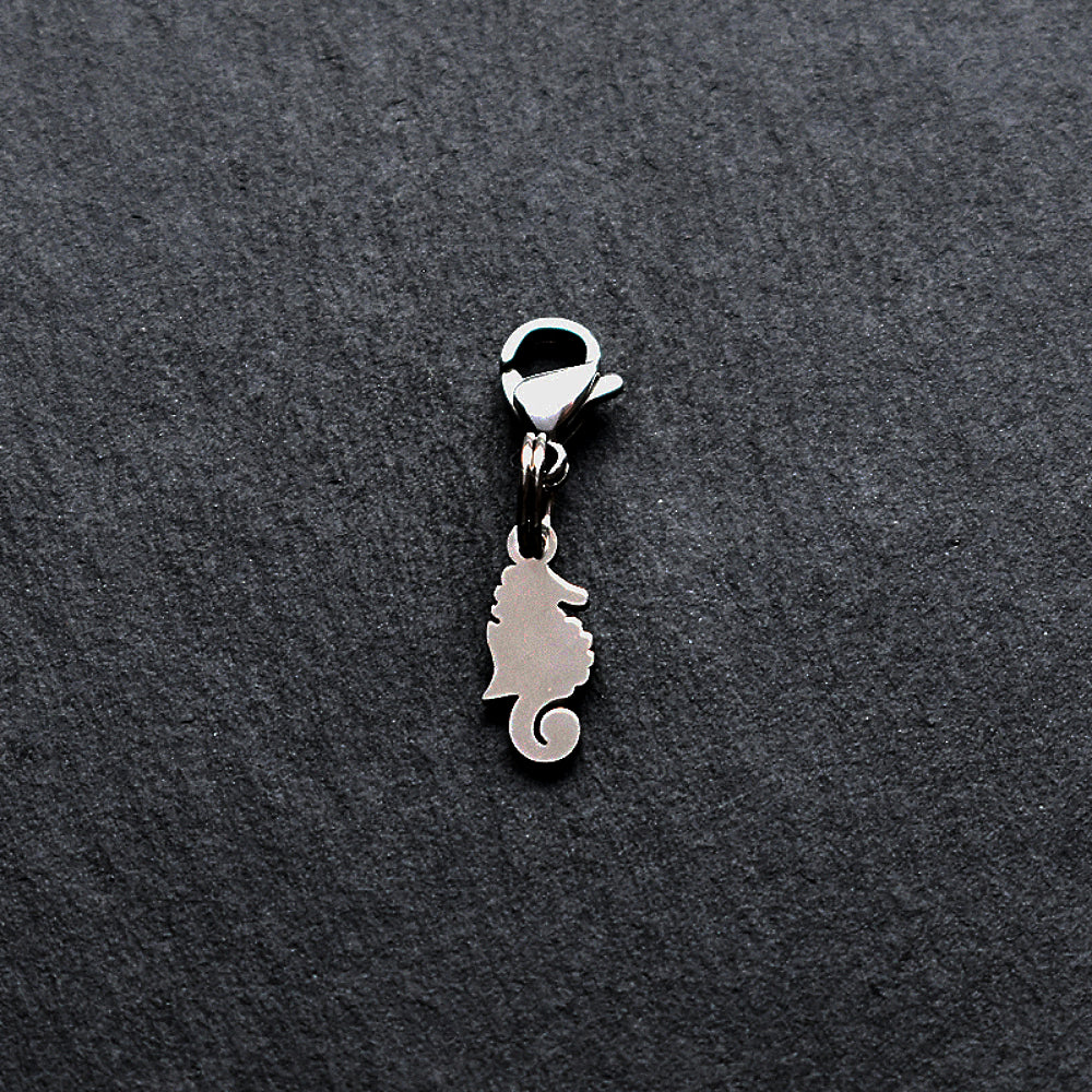 Seahorse Silver Stainless Steel Clip-on Charm