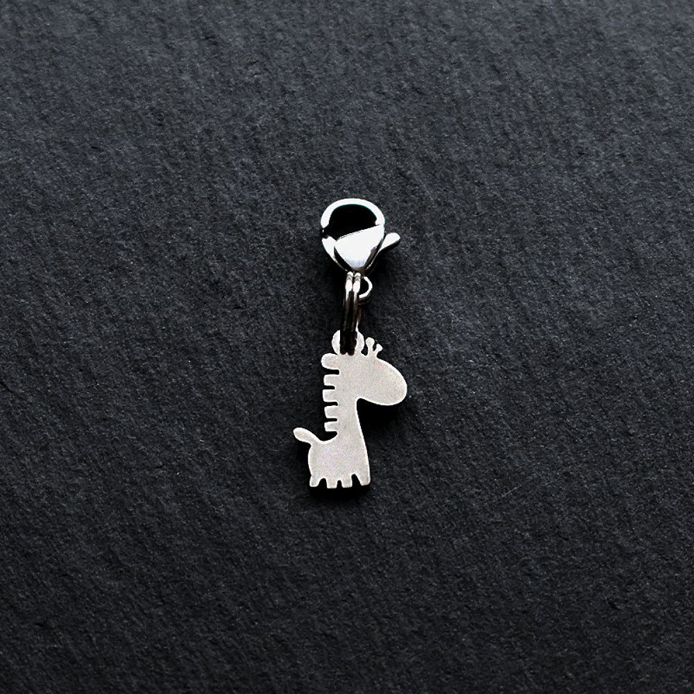 Giraffe Silver Stainless Steel Clip-on Charm