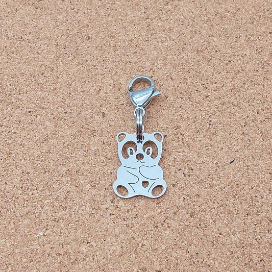 Panda Silver Stainless Steel Clip-on Charm