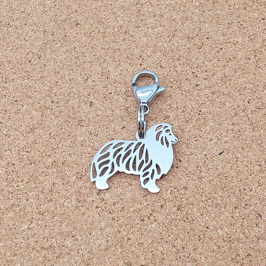 Border Collie Silver Stainless Steel Clip-on Charm