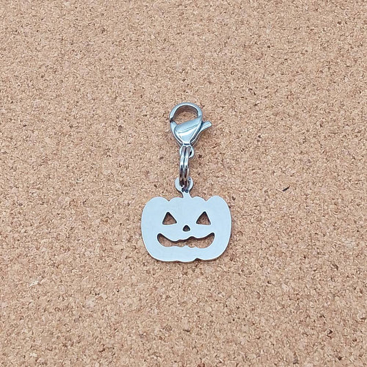 Pumpkin Silver Stainless Steel Clip-on Charm