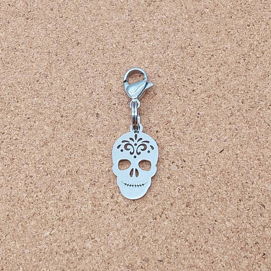 Skull Silver Stainless Steel Clip-on Charm