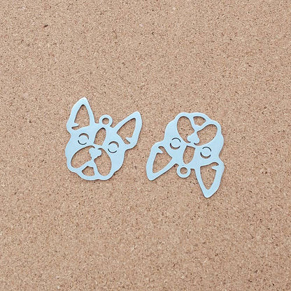 French Bulldog Stainless Steel Charms (2 Pack) | Silver Dog Pendants