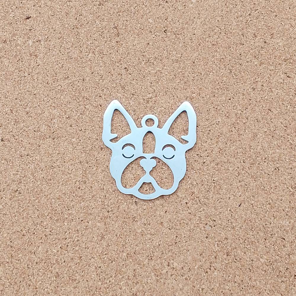 French Bulldog Stainless Steel Charms (2 Pack) | Silver Dog Pendants