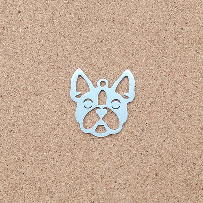 French Bulldog Stainless Steel Charms (2 Pack) | Silver Dog Pendants