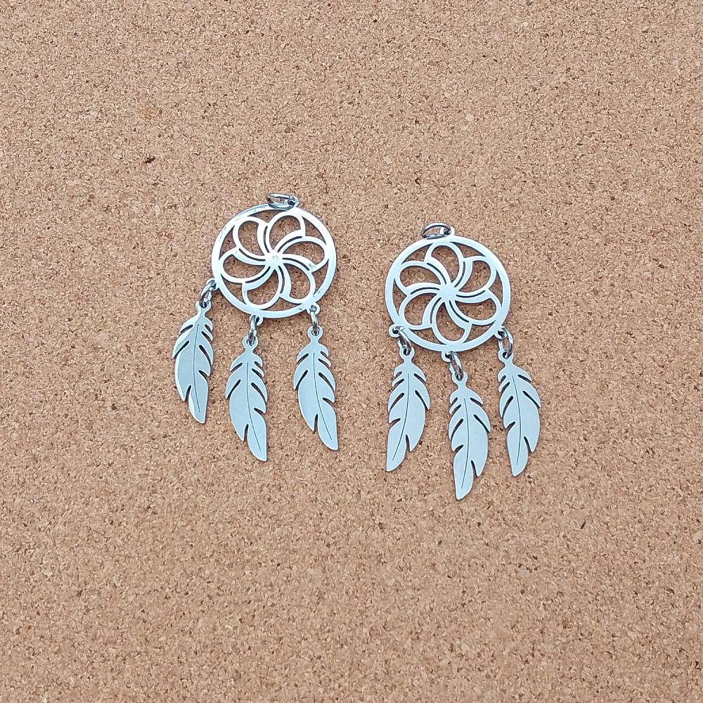 Dreamcatcher Stainless Steel Charms (2 Pack) | Silver Craft Supplies