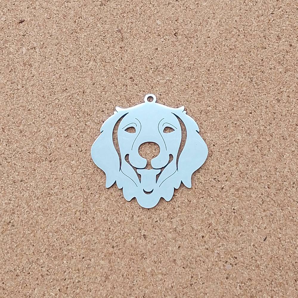 Golden Retriever Stainless Steel Charms (2 Pack) | Silver Dog Pendants