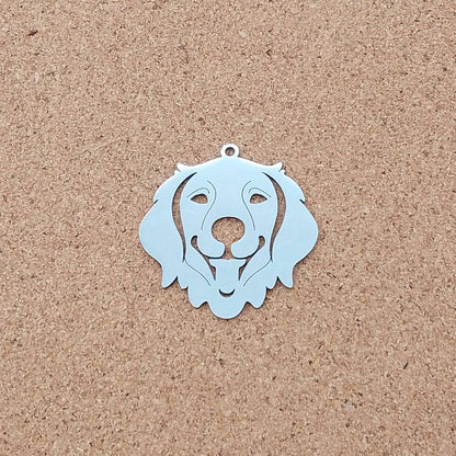 Golden Retriever Stainless Steel Charms (2 Pack) | Silver Dog Pendants