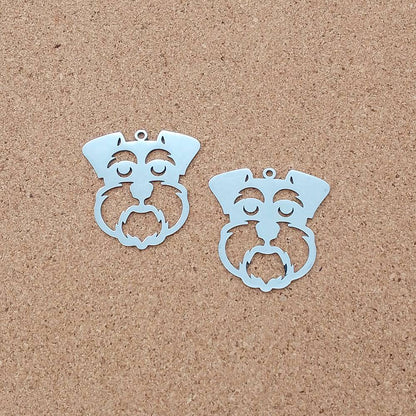 Schnauzer Stainless Steel Charms (2 Pack) | Silver Dog Pendants