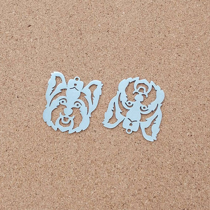 Yorkshire Terrier Stainless Steel Charms (2 Pack) | Silver Dog Pendants