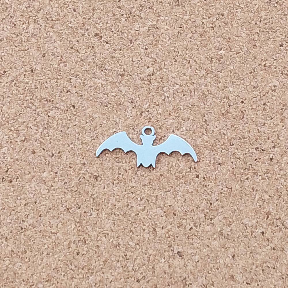 Bat Stainless Steel Charms (5 Pack) | Silver Animal Pendants