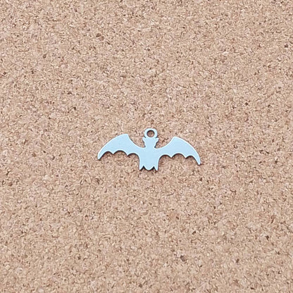 Bat Stainless Steel Charms (5 Pack) | Silver Animal Pendants