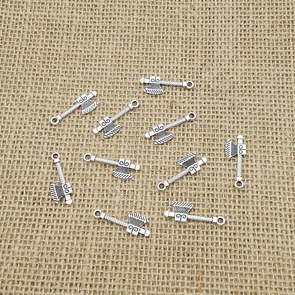 Viking Axe Antique Silver Charms (10 Pack) | Norse Pendants
