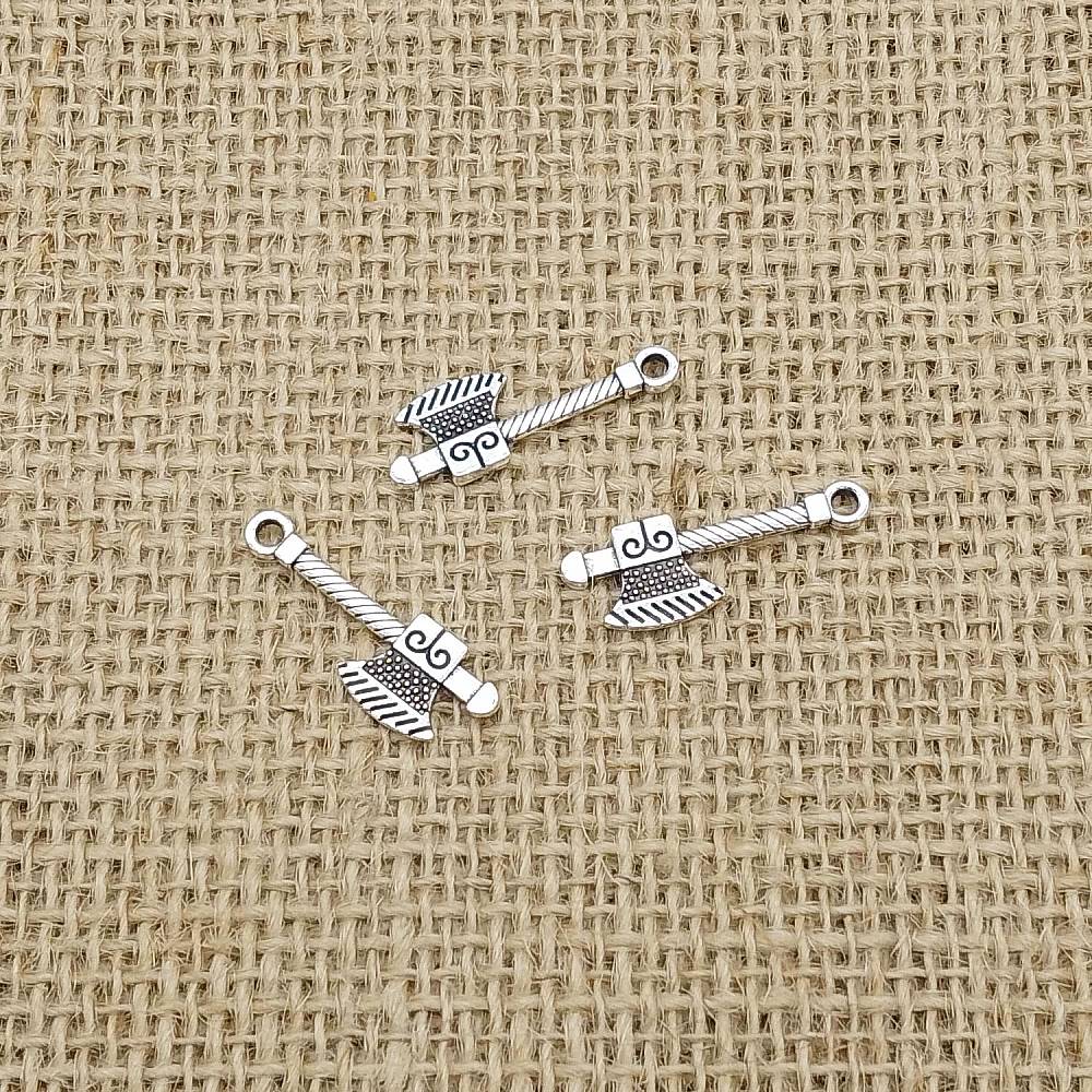 Viking Axe Antique Silver Charms (10 Pack) | Norse Pendants