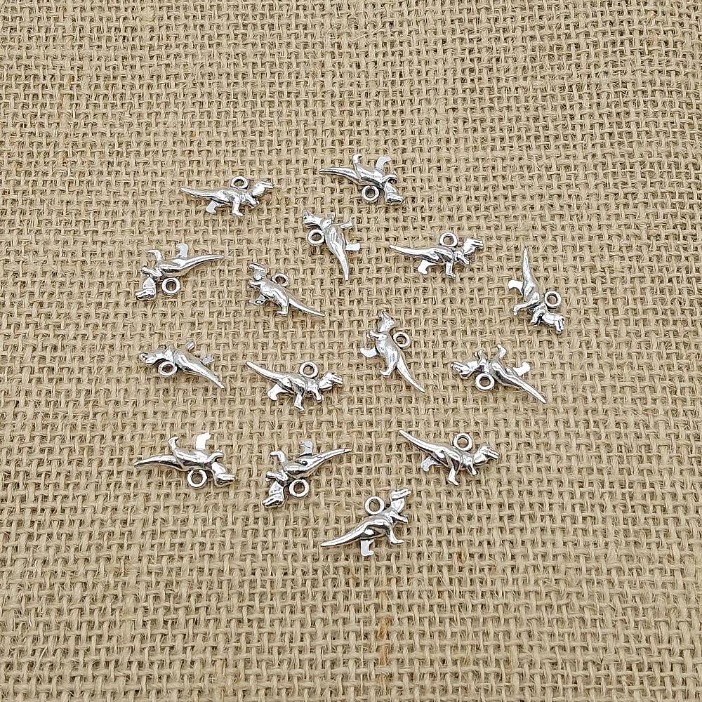 Tyrannosaurus Rex Antique Silver Charms (15 Pack) | Dinosaur Pendants
