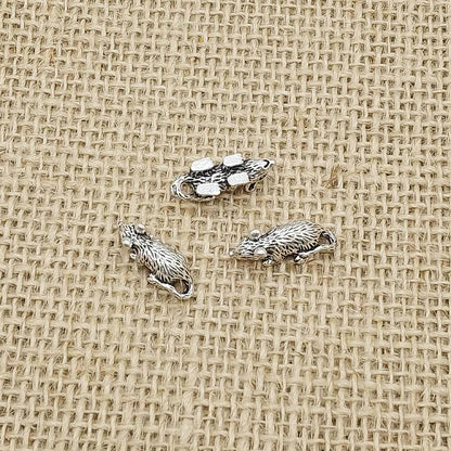 Rat Antique Silver Charms (8 Pack) | Mouse Craft Supplies