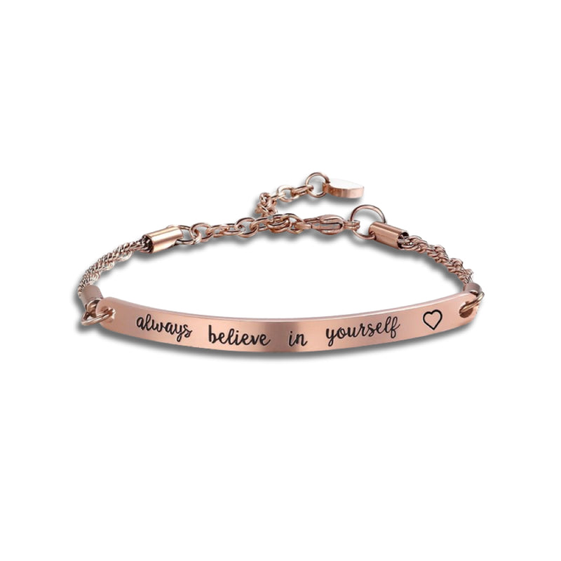 Always Believe In Yourself Rose Gold Stainless Steel Bracelet