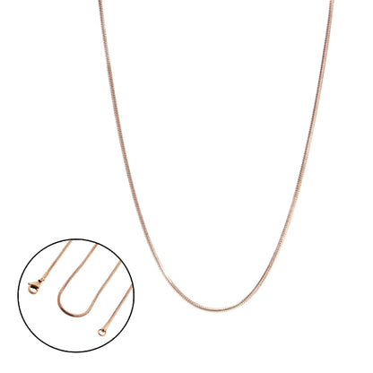 Snake Chain Rose Gold Stainless Steel Necklace 18|20|22|24"