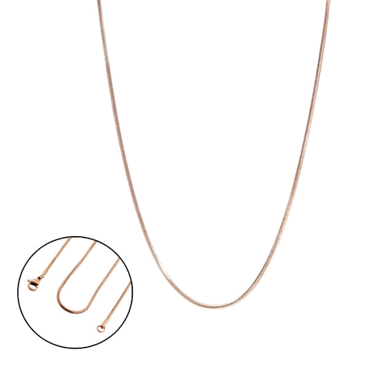 Snake Chain Rose Gold Stainless Steel Necklace 18|20|22|24"