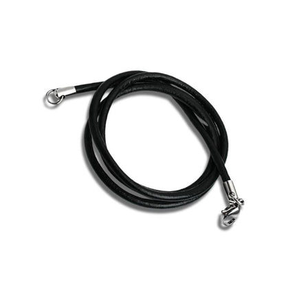 Cowhide Leather Black Cord Necklace 2mm 18|20|22|24|26"