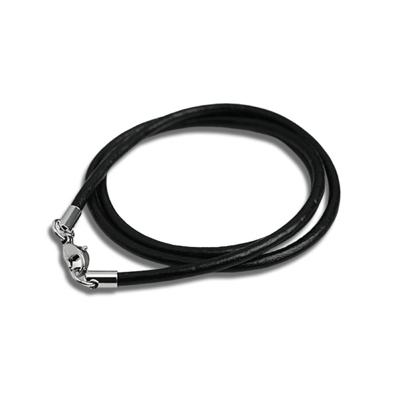 Cowhide Leather Black Cord Necklace 2mm 18|20|22|24|26"