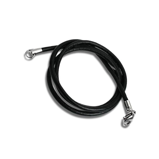 Cowhide Leather Black Cord Necklace 3mm 18|20|22|24|26"