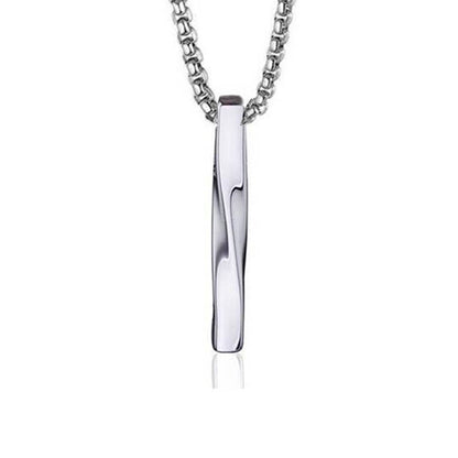 Single Twist Silver Stainless Steel Keepsake Ashes Cremation Urn Memorial Pendant Necklace