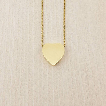 Heart Golden Stainless Steel Cremation Ashes Necklace