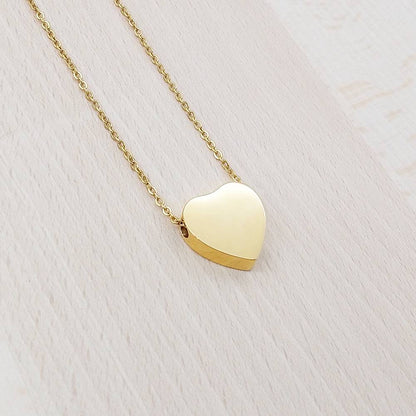 Heart Golden Stainless Steel Cremation Ashes Necklace