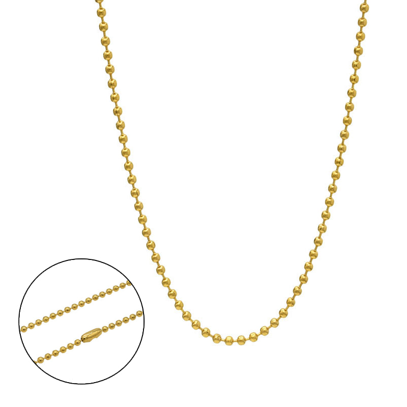 Ball Chain Golden Stainless Steel Necklace 14|16|18|20|22|24|26|28"
