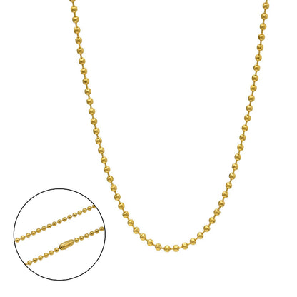 Ball Chain Golden Stainless Steel Necklace 14|16|18|20|22|24|26|28"