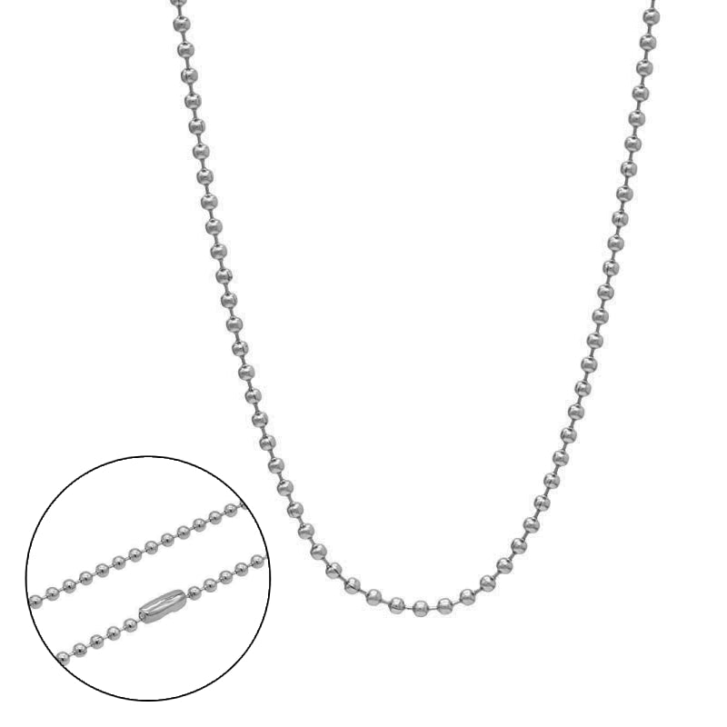 Ball Chain Silver Stainless Steel Necklace 14|16|18|20|22|24|26|28"