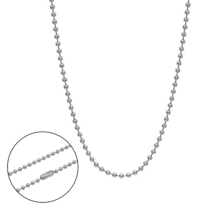 Ball Chain Silver Stainless Steel Necklace 14|16|18|20|22|24|26|28"