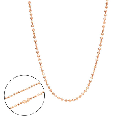 Ball Chain Light Rose Gold Stainless Steel Necklace 14|16|18|20|22|24|26|28"
