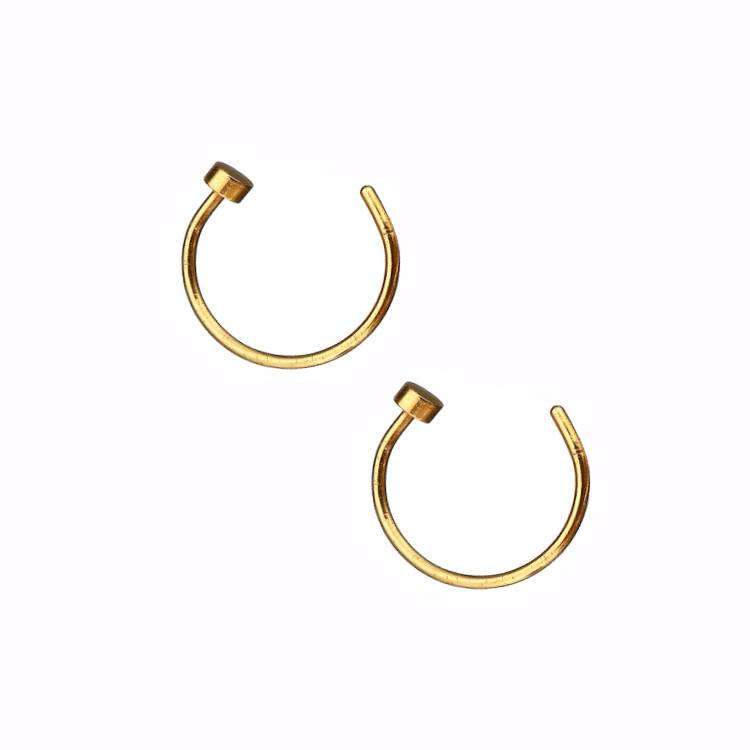 2 Flat Circle Stainless Steel Hoop Nose Rings 0.8mm/20g