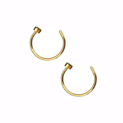 2 Flat Circle Stainless Steel Hoop Nose Rings 0.8mm/20g