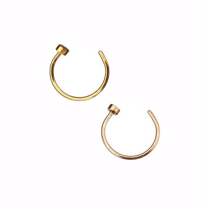 2 Flat Circle Stainless Steel Hoop Nose Rings 0.8mm/20g