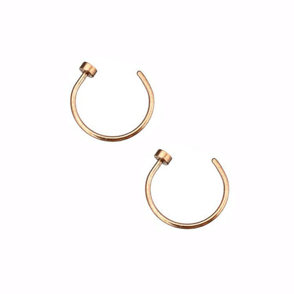 2 Flat Circle Stainless Steel Hoop Nose Rings 0.8mm/20g