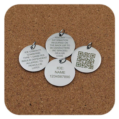 Medical Alert Star Of Life Pendant Clip On Charm Necklace Stainless Steel Engraved Custom