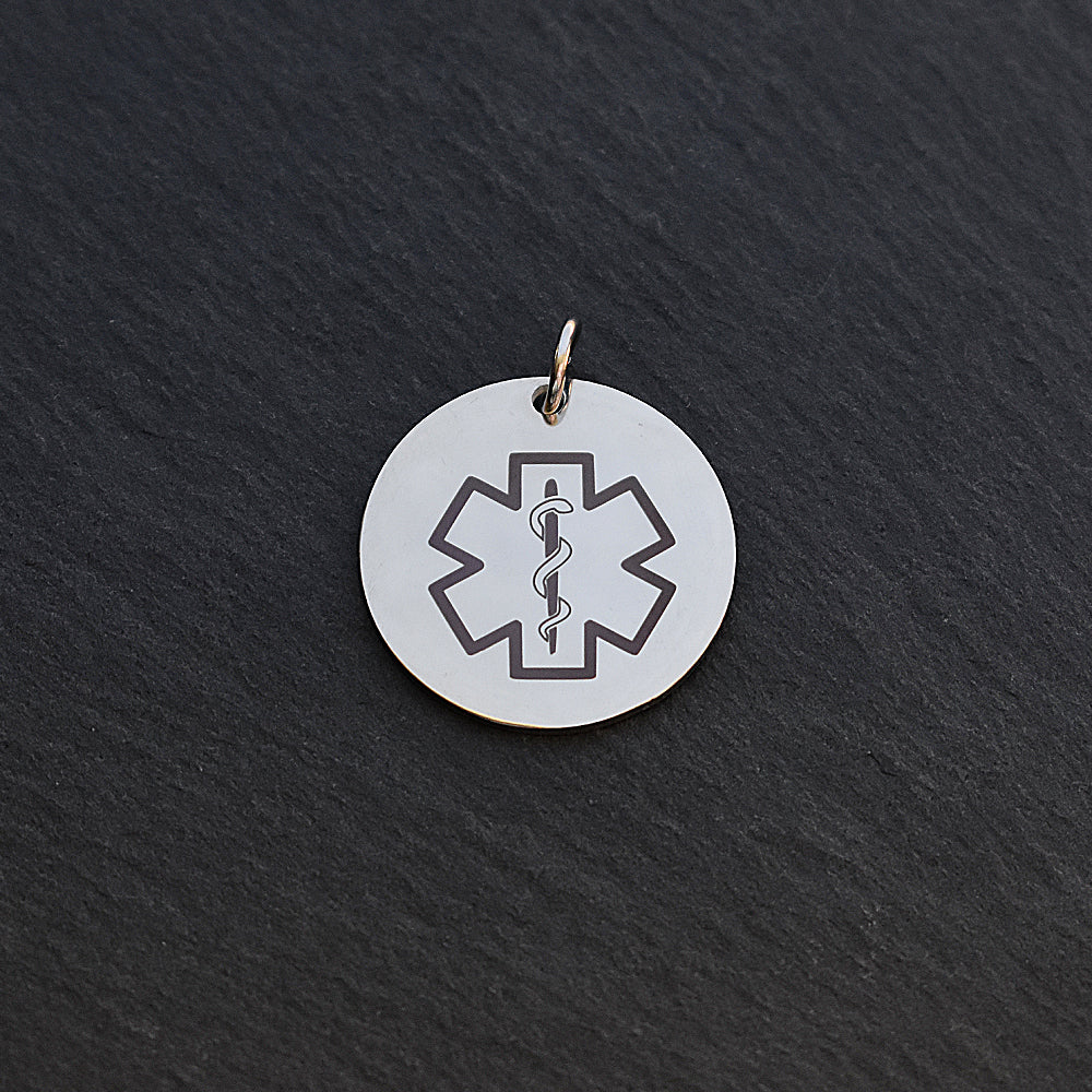 Medical ID Alert Star Of Life Stainless Steel Necklace