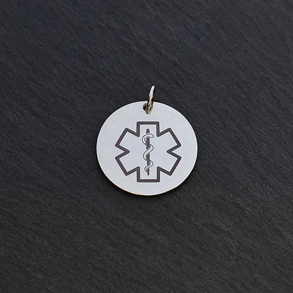 Medical ID Alert Star Of Life Stainless Steel Necklace