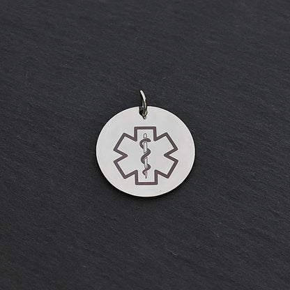 Medical ID Alert Star Of Life Stainless Steel Necklace