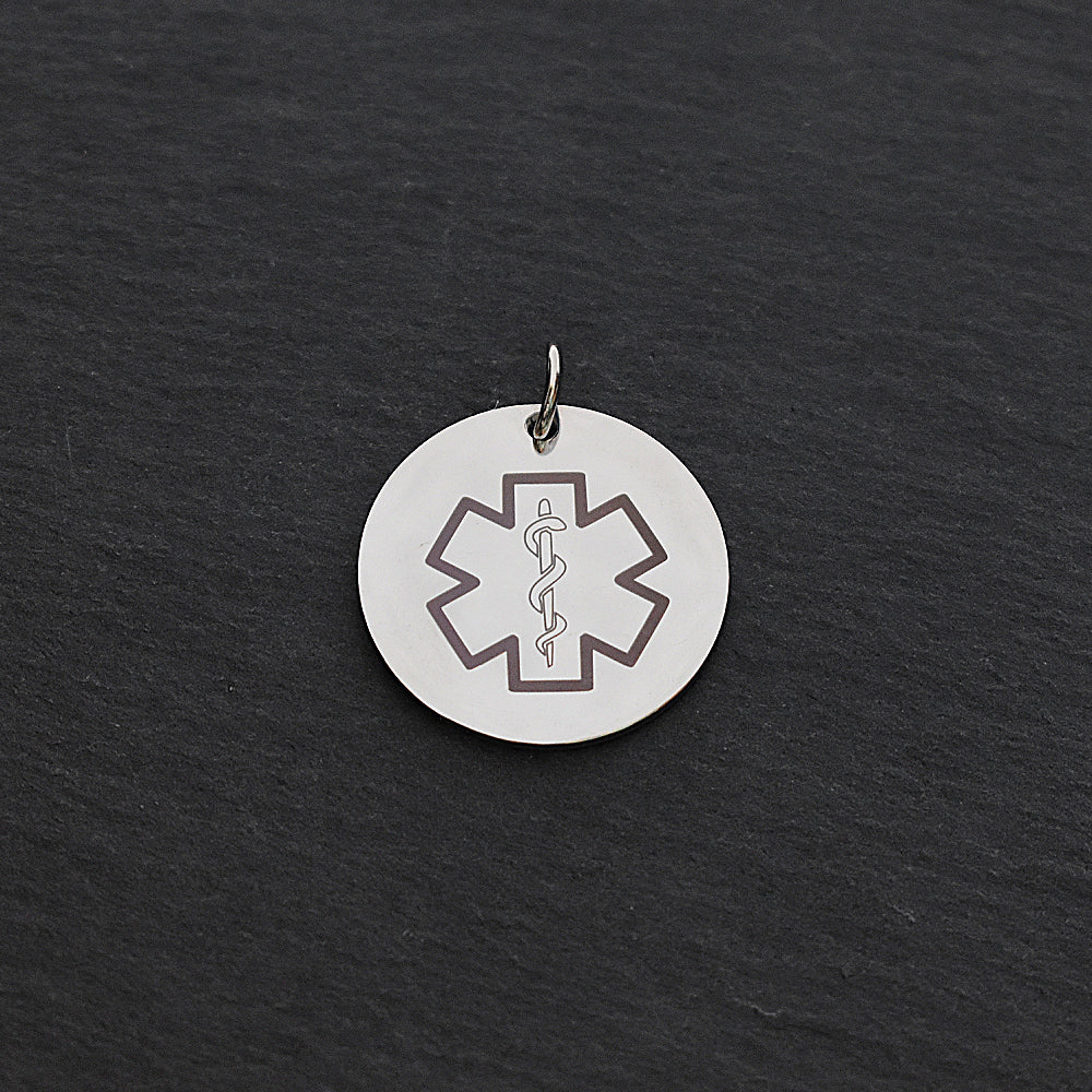 Medical ID Alert Star Of Life Stainless Steel Necklace