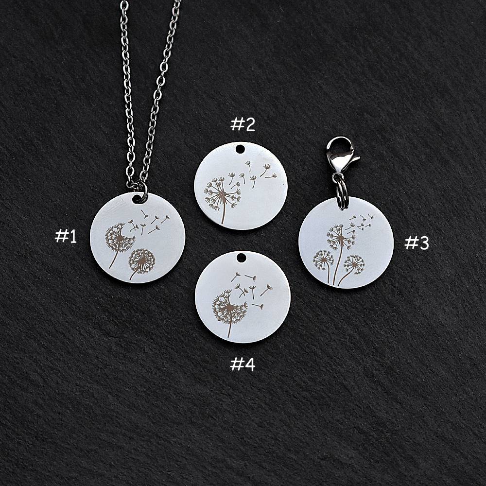 Dandelion Stainless Steel Necklace | Clip On Charm | Pendant