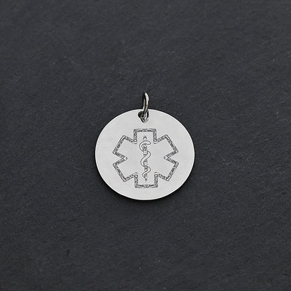 Medical ID Alert Star Of Life Stainless Steel Necklace